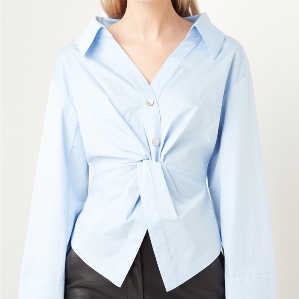 Nanushka Idris Twist Front Poplin Shirt NWOT